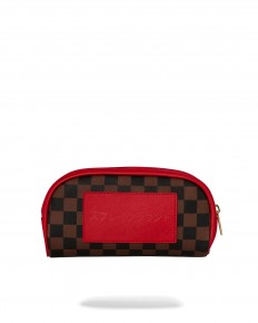 לצפייה במוצר קלמר / תיק איפור Sprayground דגם Checkerboard Brown & Red – סטייל אורבני יוקרתי